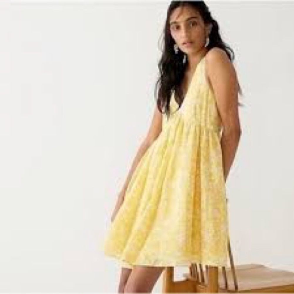 j crew Swingy V-neck mini dress in tossed floral‎